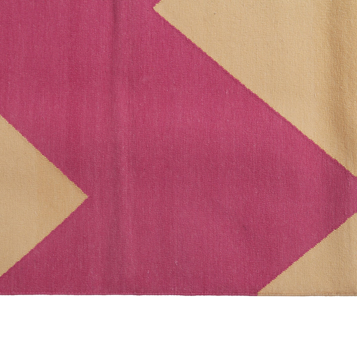 Pink Chevron Flatweave Cotton Rug - 8'1" x 11'1" Default Title