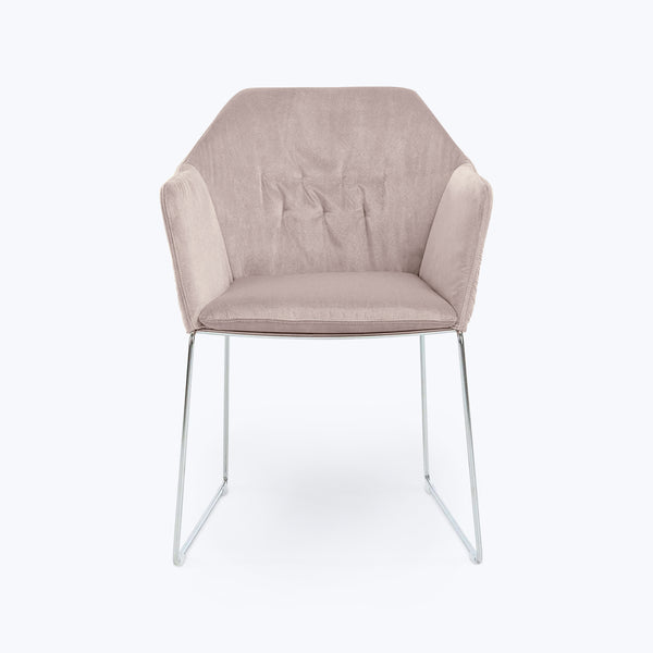 New York Sedia Dining Arm Chair Sweet Velvet Blush