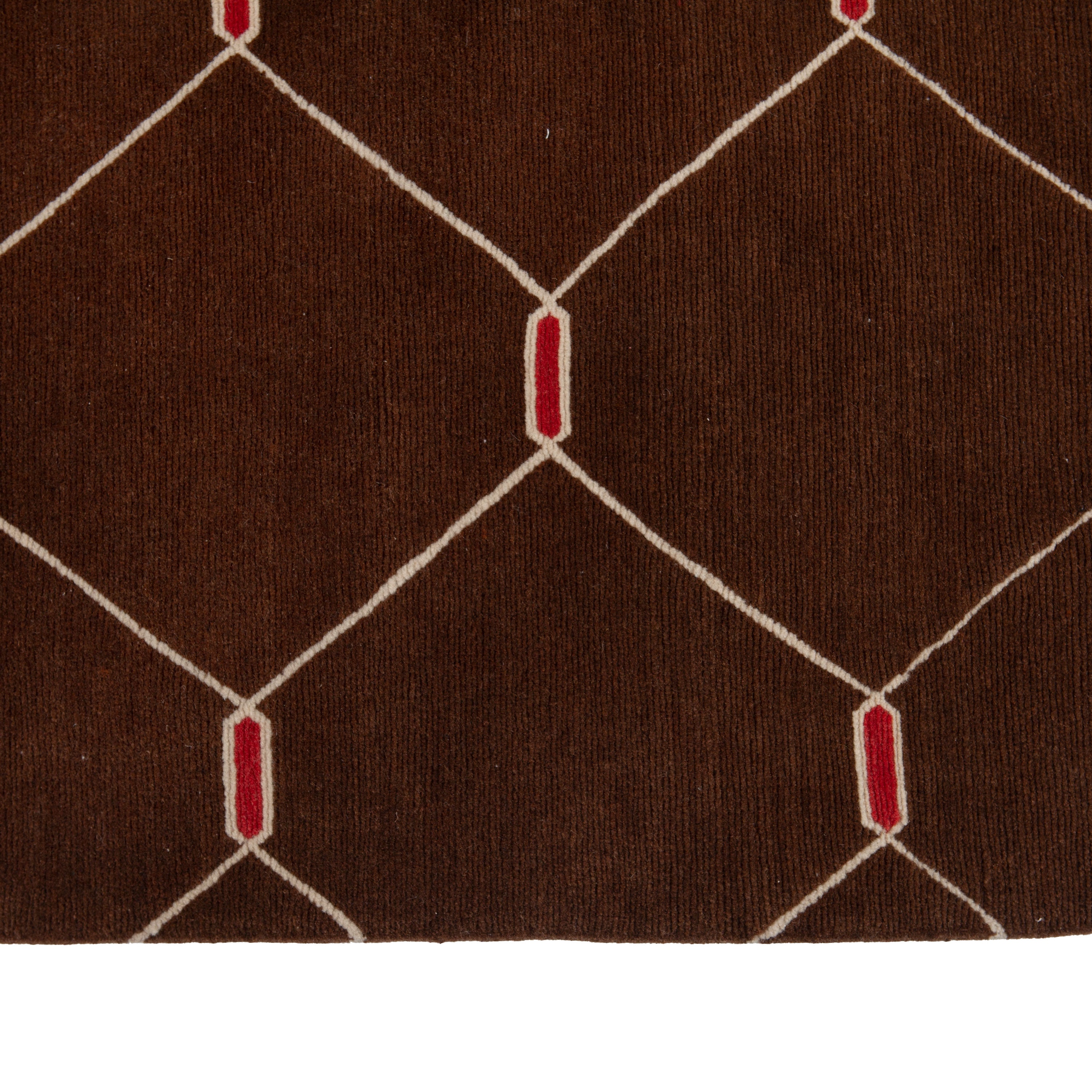 Brown Modern Cotton Rug - 8' x 10' Default Title