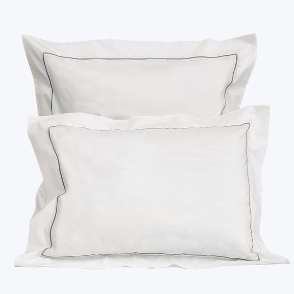 Gramercy Duvet & Shams, White/Wilton Blue Pillow Sham / Standard