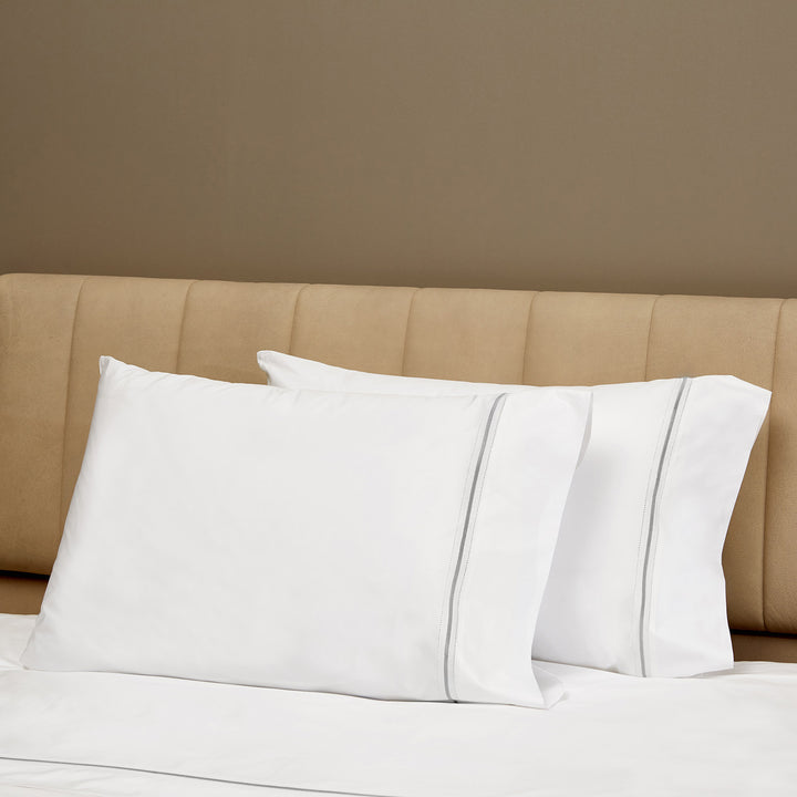 Gramercy Sheets & Pillowcases, White/Silver Moon Pillowcase Pair / Standard