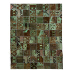 Green Vintage Patchwork Wool Rug - 8' x 10' Default Title