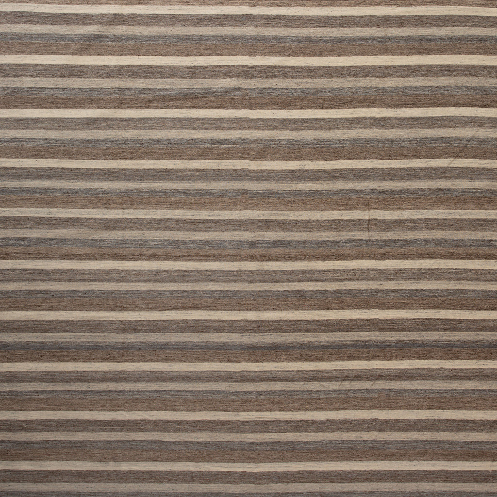 Grey and Brown Striped Modern Silk Rug - 9' x 12' Default Title