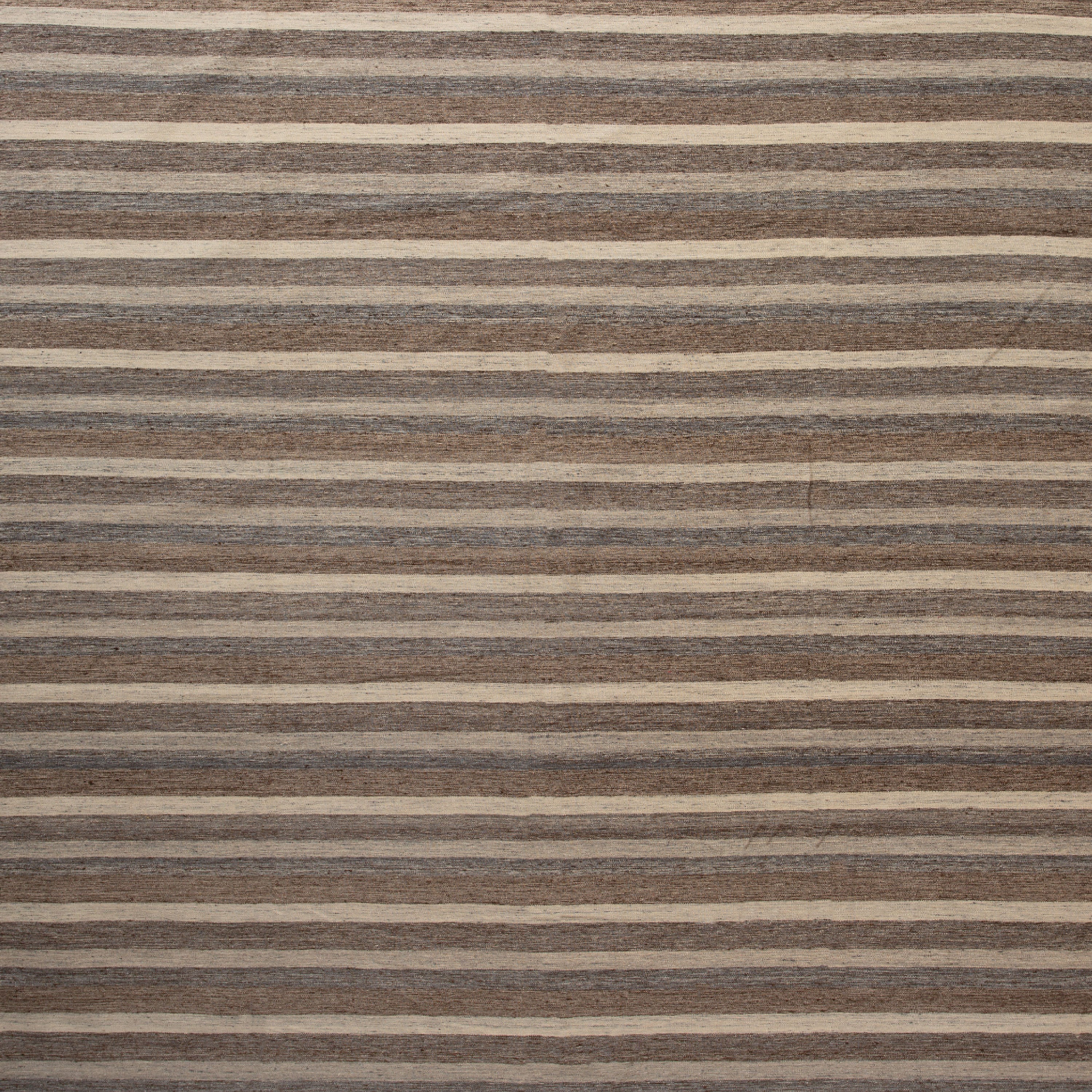 Grey and Brown Striped Modern Silk Rug - 9' x 12' Default Title