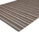 Grey and Brown Striped Modern Silk Rug - 9' x 12' Default Title