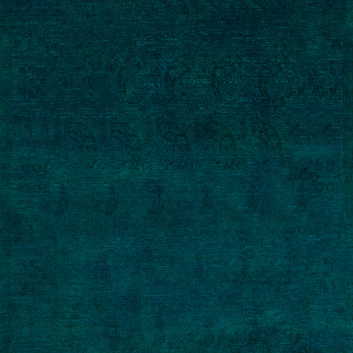 Green Overdyed Wool Rug - 6' x 15'