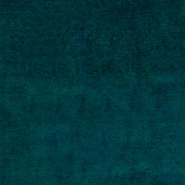 Green Overdyed Wool Rug - 6' x 15'