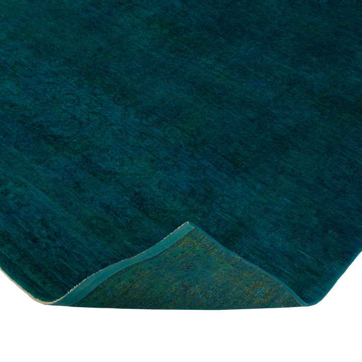 Green Overdyed Wool Rug - 6' x 15'