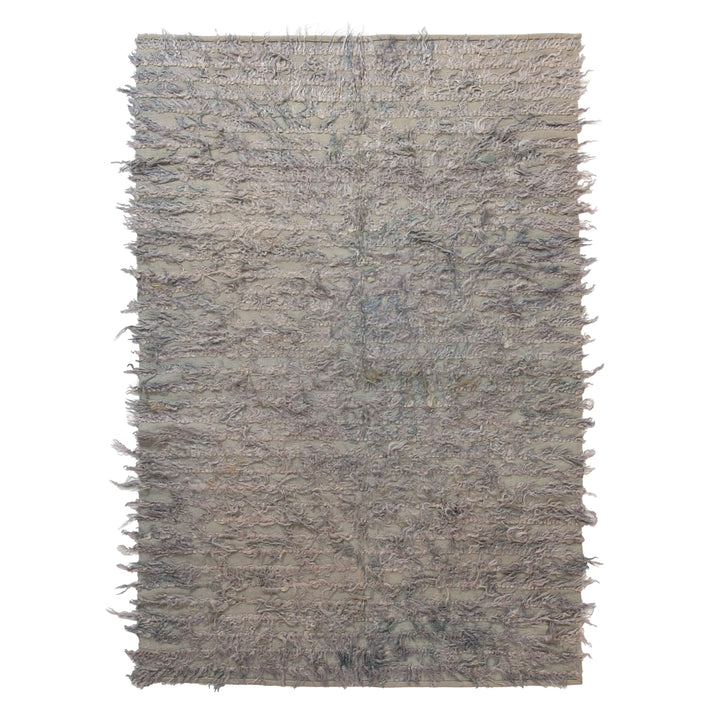 Grey Textured Wool Rug - 5'7" x 8'3" Default Title