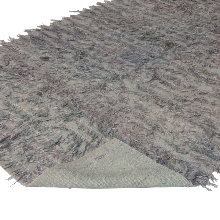Grey Textured Wool Rug - 5'7" x 8'3" Default Title