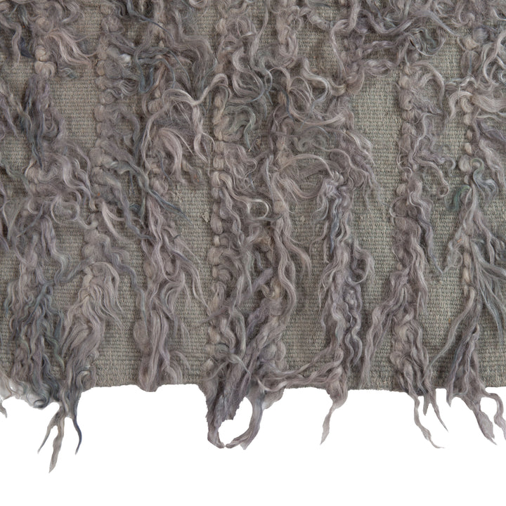 Grey Textured Wool Rug - 5'7" x 8'3" Default Title