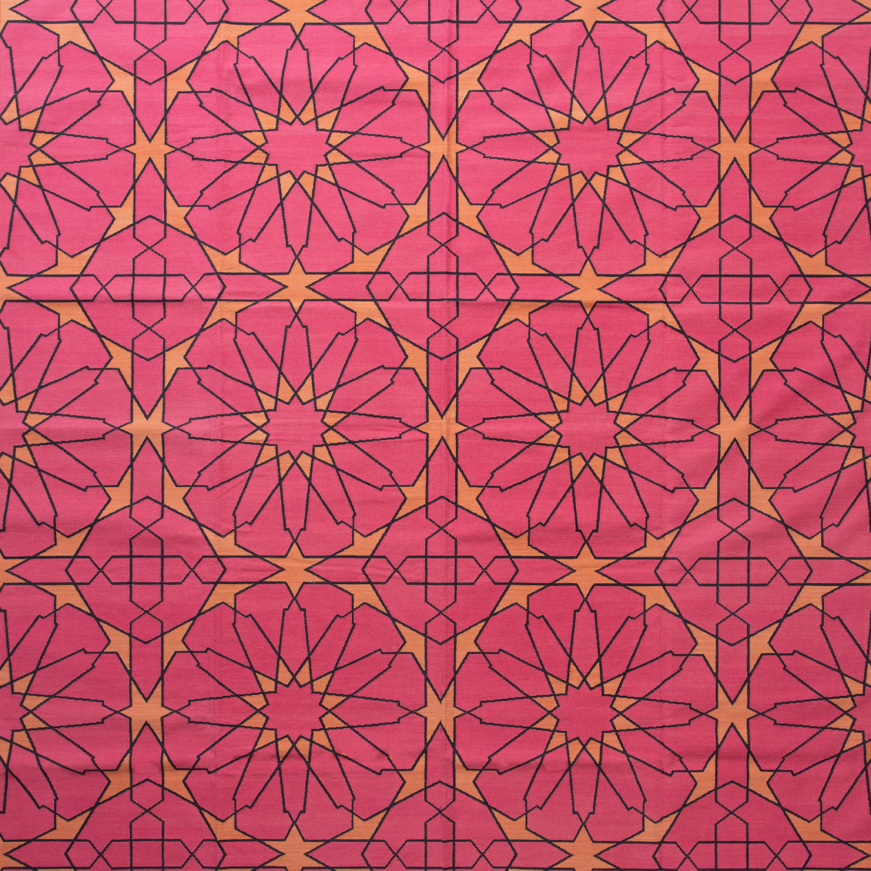 Pink Mosaic Flatweave Cotton Rug - 8'1" x 11'1" Default Title