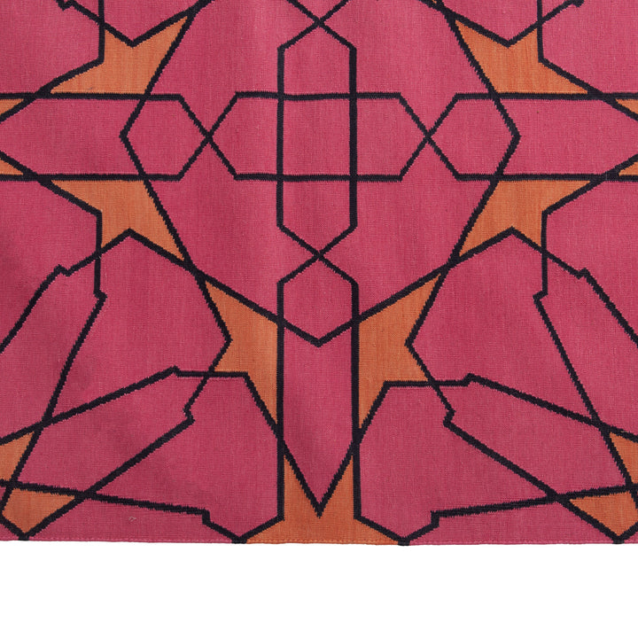 Pink Mosaic Flatweave Cotton Rug - 8'1" x 11'1" Default Title