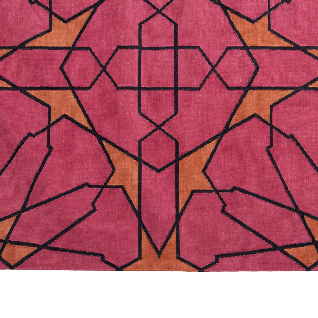 Pink Mosaic Flatweave Cotton Rug - 8'1" x 11'1" Default Title