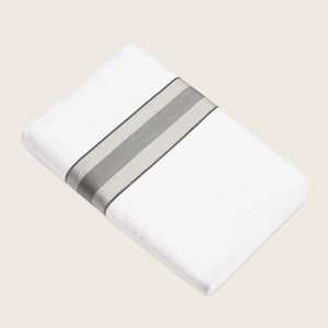 Dimora Sheets & Pillowcases, White/Silver Moon Flat Sheet / King