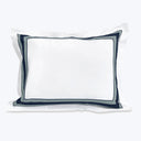 Dimora Duvet & Shams, White/Midnight Blue Pillow Sham / Standard