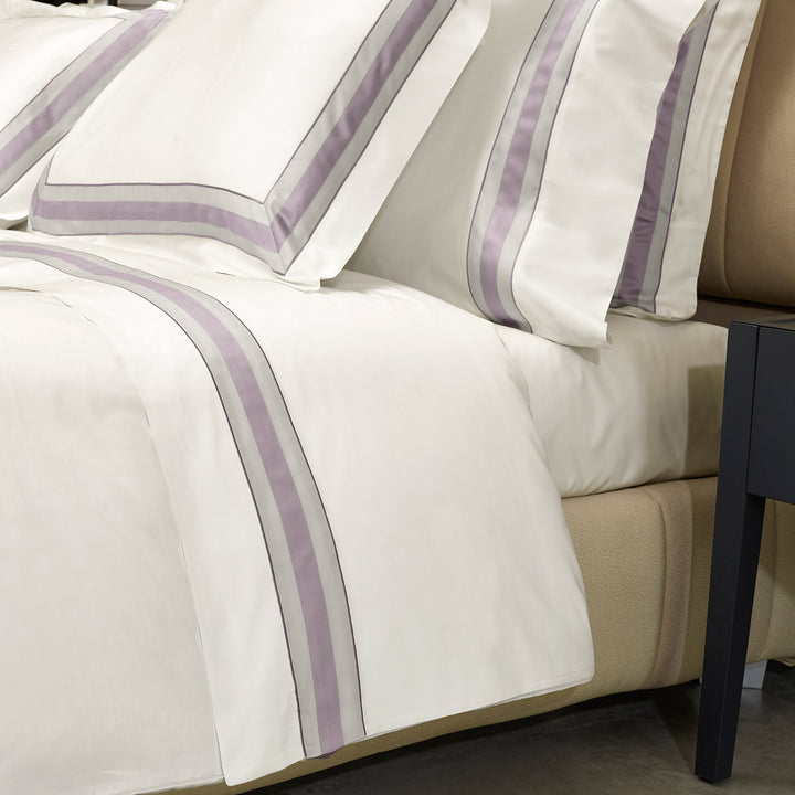 Dimora Sheets & Pillowcases, Ivory/Thistle Flat Sheet / King