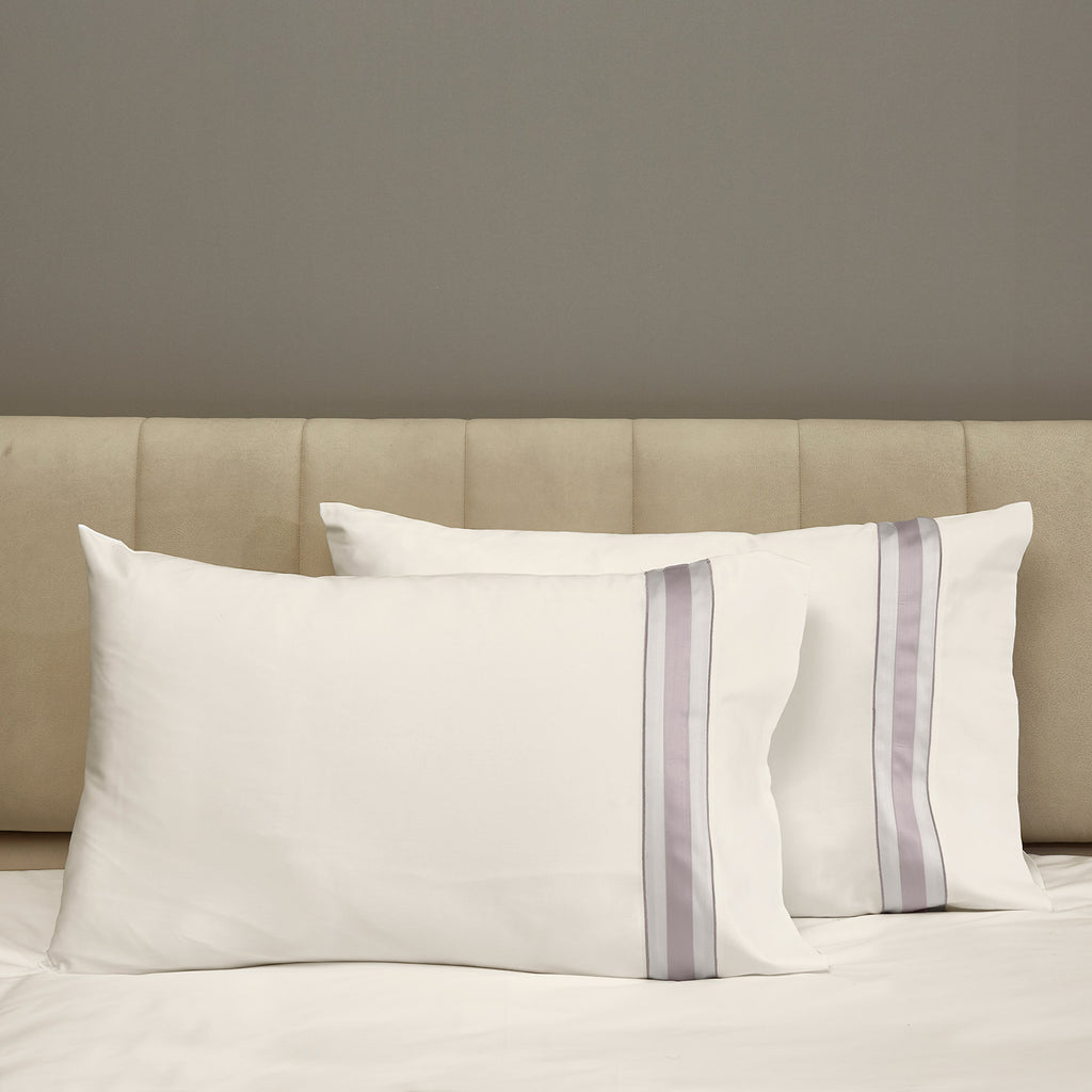 Dimora Sheets & Pillowcases, Ivory/Thistle Pillowcase Pair / Standard