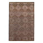 Brown Transitional Wool Silk Blend Rug - 10'9"x 16'11"