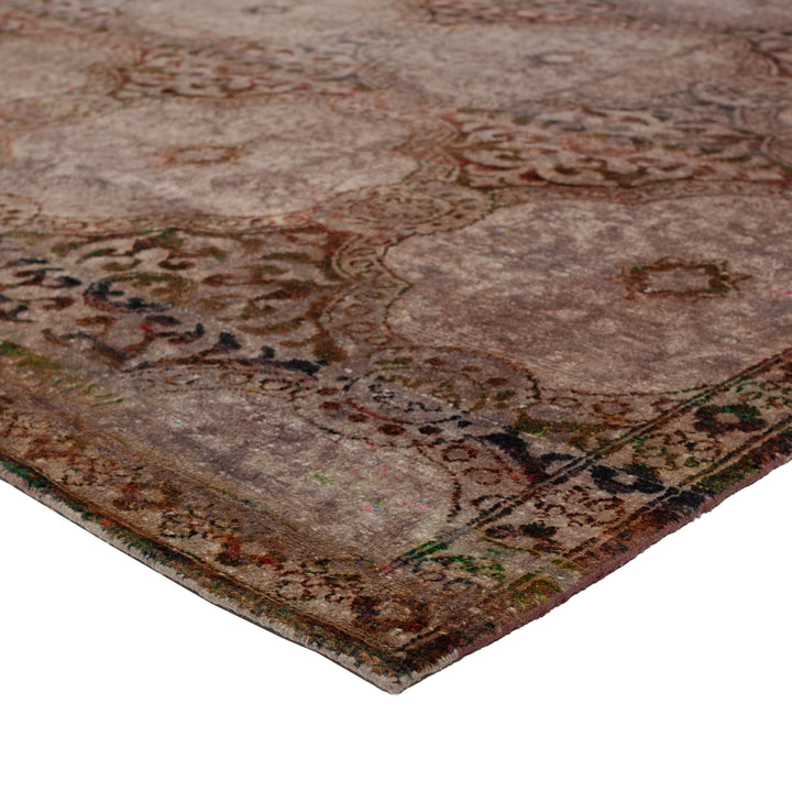 Brown Transitional Wool Silk Blend Rug - 10'9"x 16'11"