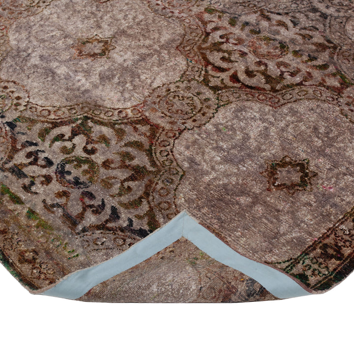 Brown Transitional Wool Silk Blend Rug - 10'9"x 16'11"