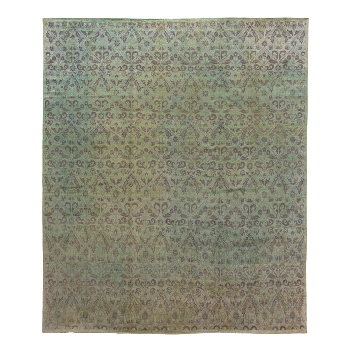 Green Transitional Silk Rug - 11'9" x 13'11"