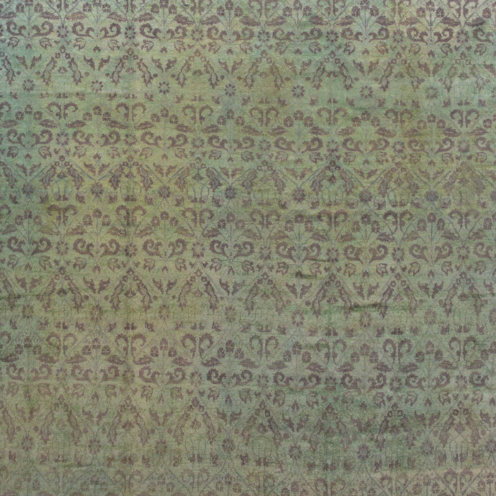 Green Transitional Silk Rug - 11'9" x 13'11"