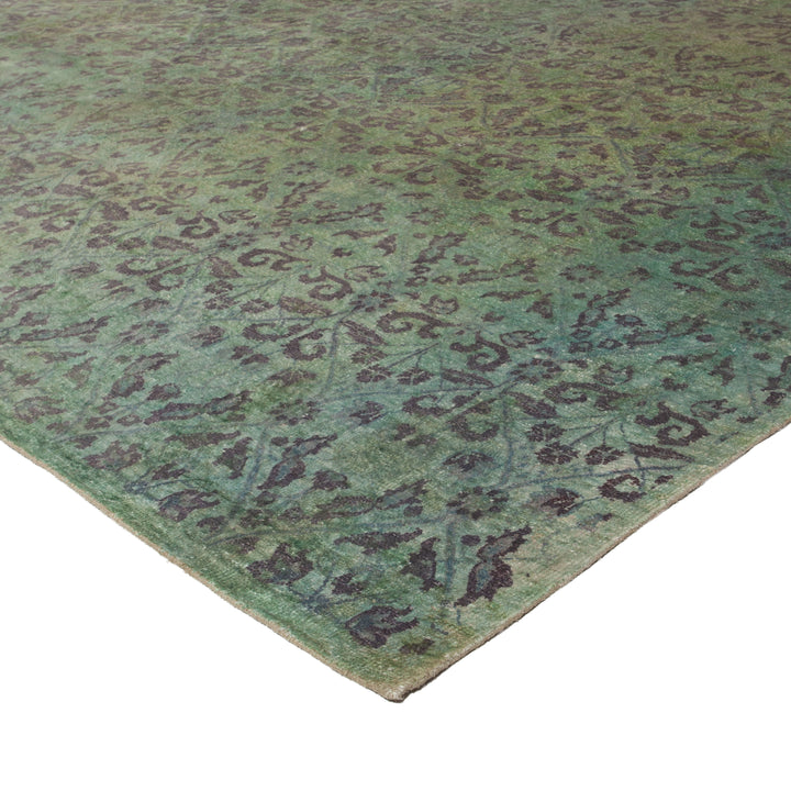 Green Transitional Silk Rug - 11'9" x 13'11"