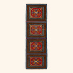 Red Vintage Traditional Tibetan Wool Rug - 2'5" x 6'6"
