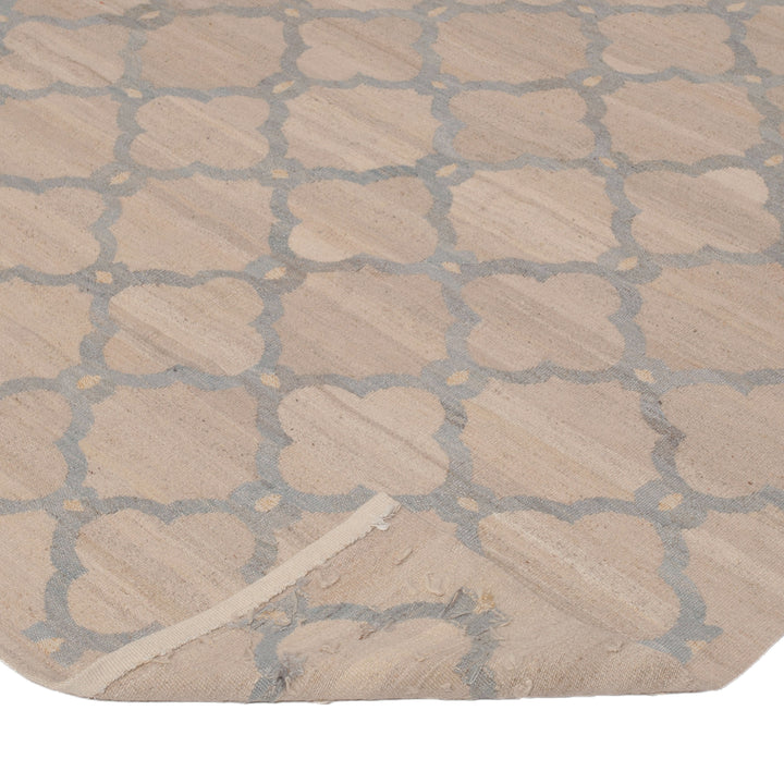 Beige Flatweave Wool Rug - 9' x 12'