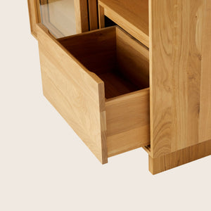 Minimalist wooden bookcase with empty shelves, perfect for storage and organization. - hover