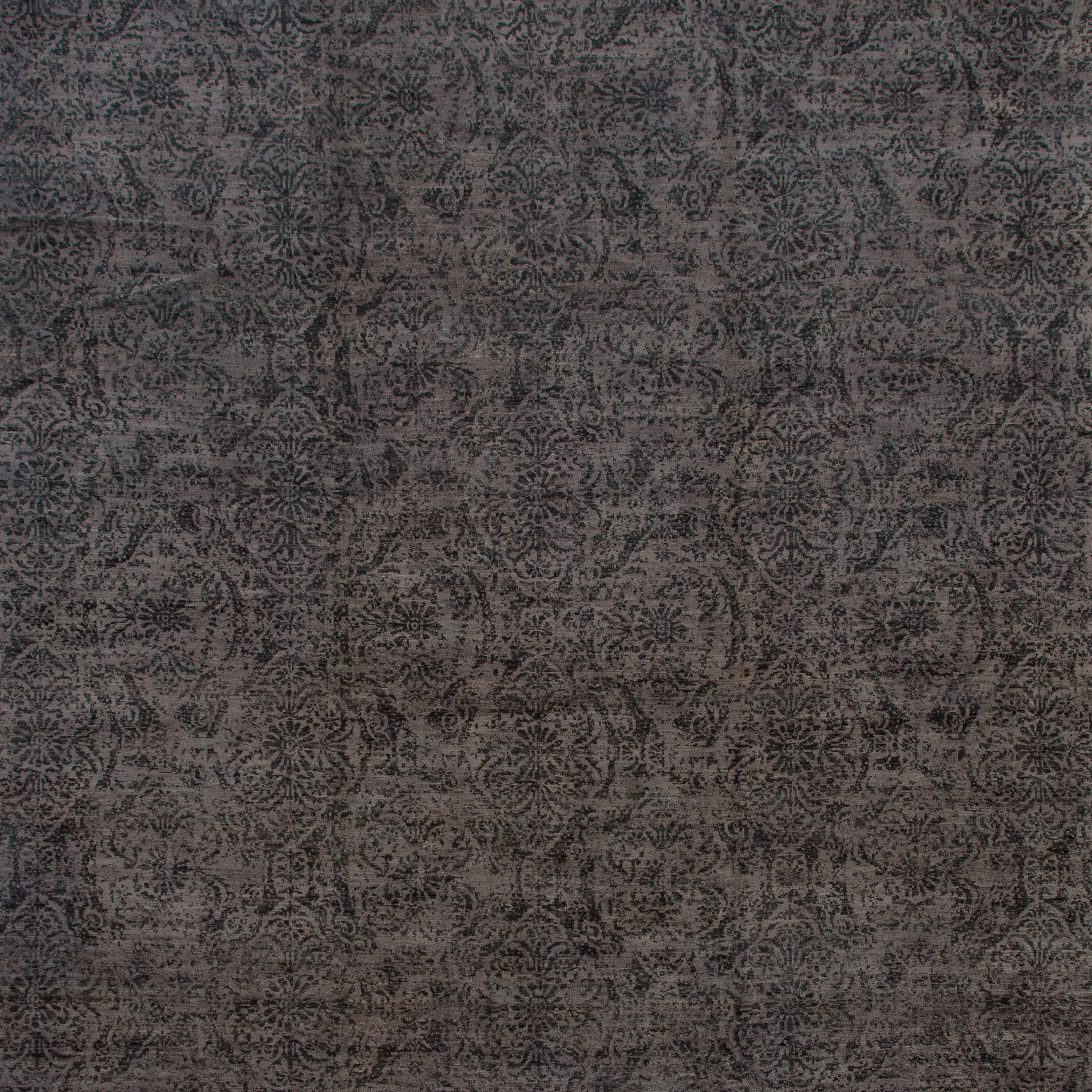 Black Transitional Wool Rug - 13'7" x 28'5"