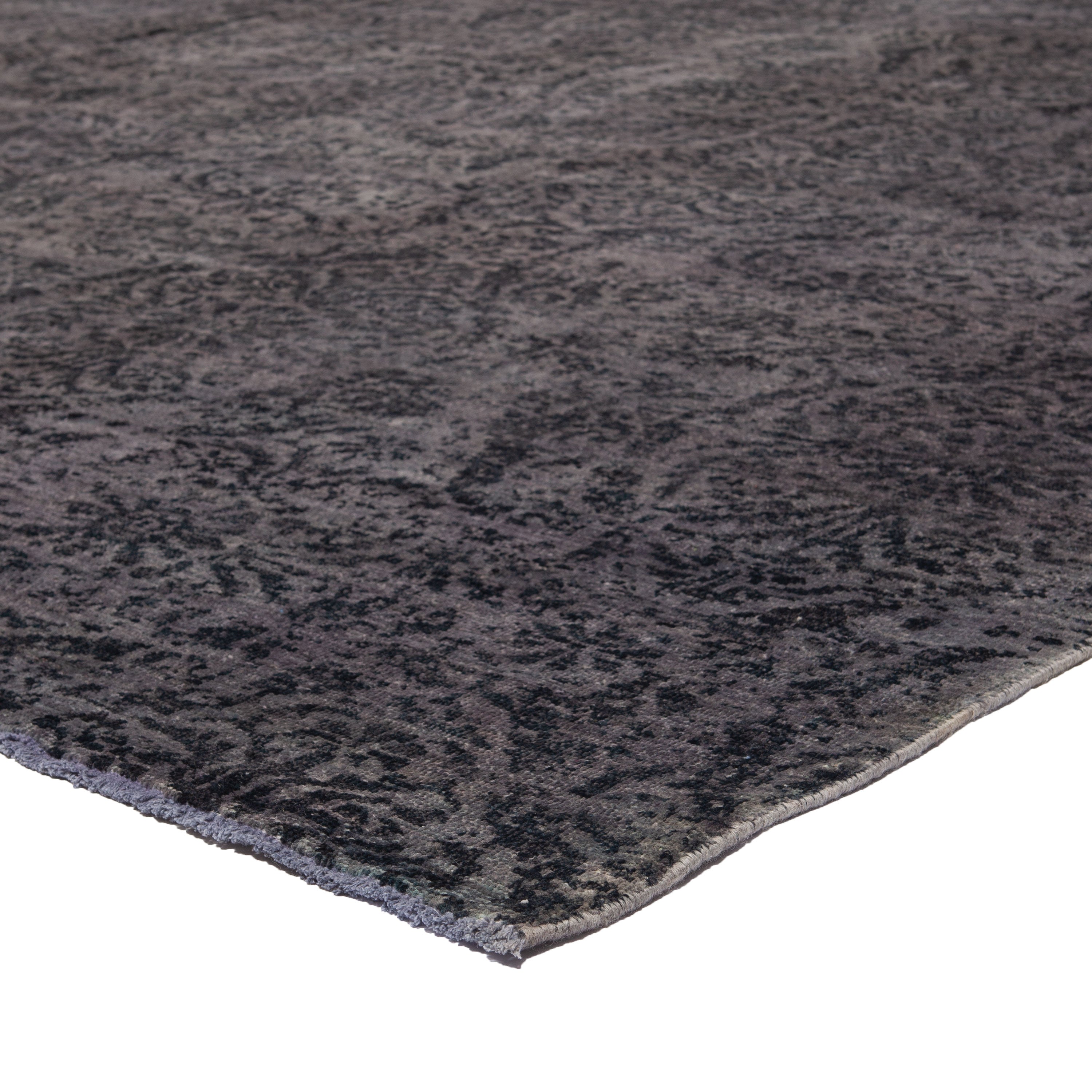 Black Transitional Wool Rug - 13'7" x 28'5"