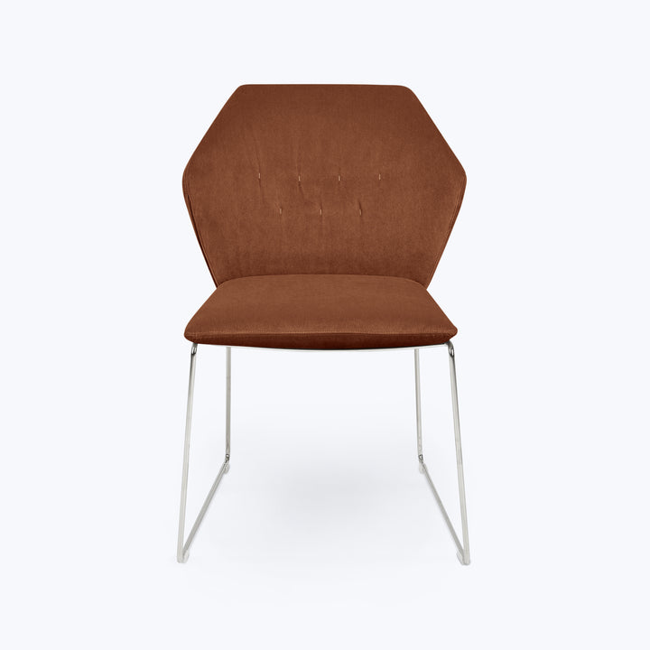 New York Sedia Dining Chair Sweet Velvet Dark Amber