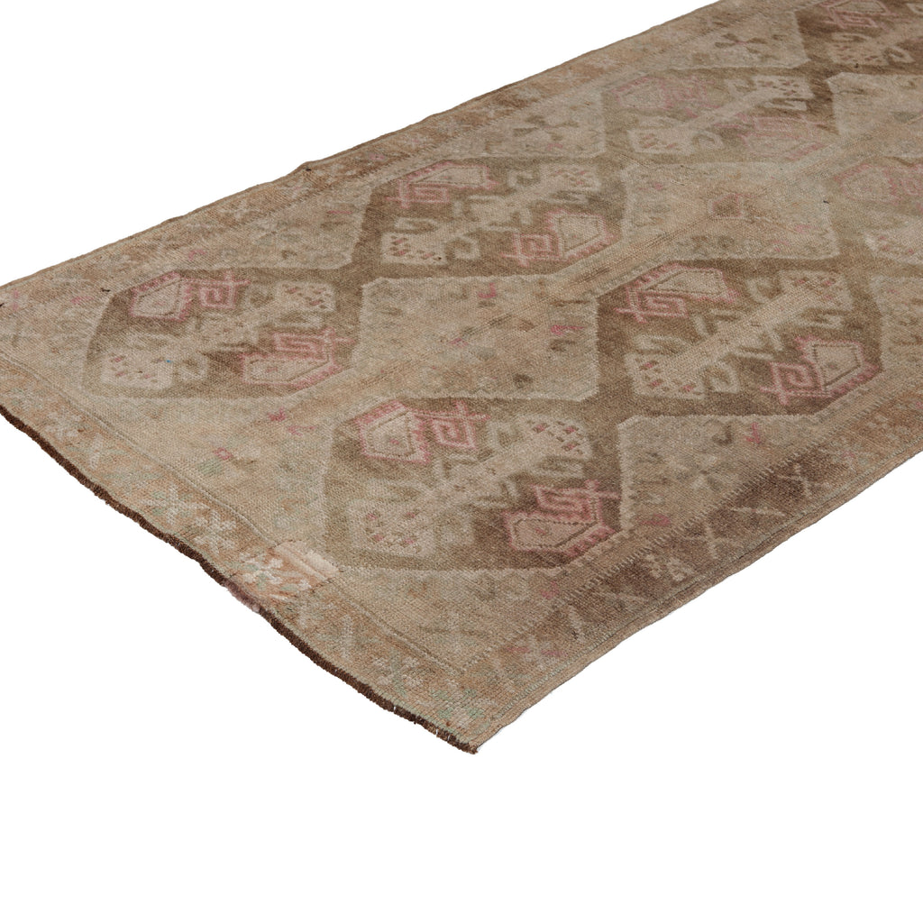 Beige Vintage Traditional Wool Runner - 4'3" x 11'3" Default Title