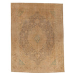 Beige Vintage Traditional Wool Rug - 9'11" x 13'2"