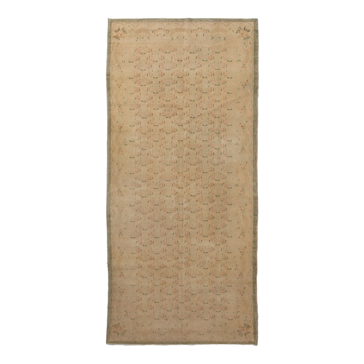 Beige Vintage Traditional Wool Rug - 4'1" x 10'5" Default Title