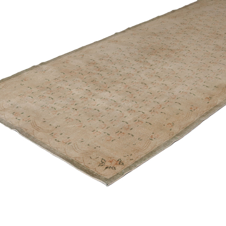Beige Vintage Traditional Wool Rug - 4'1" x 10'5" Default Title