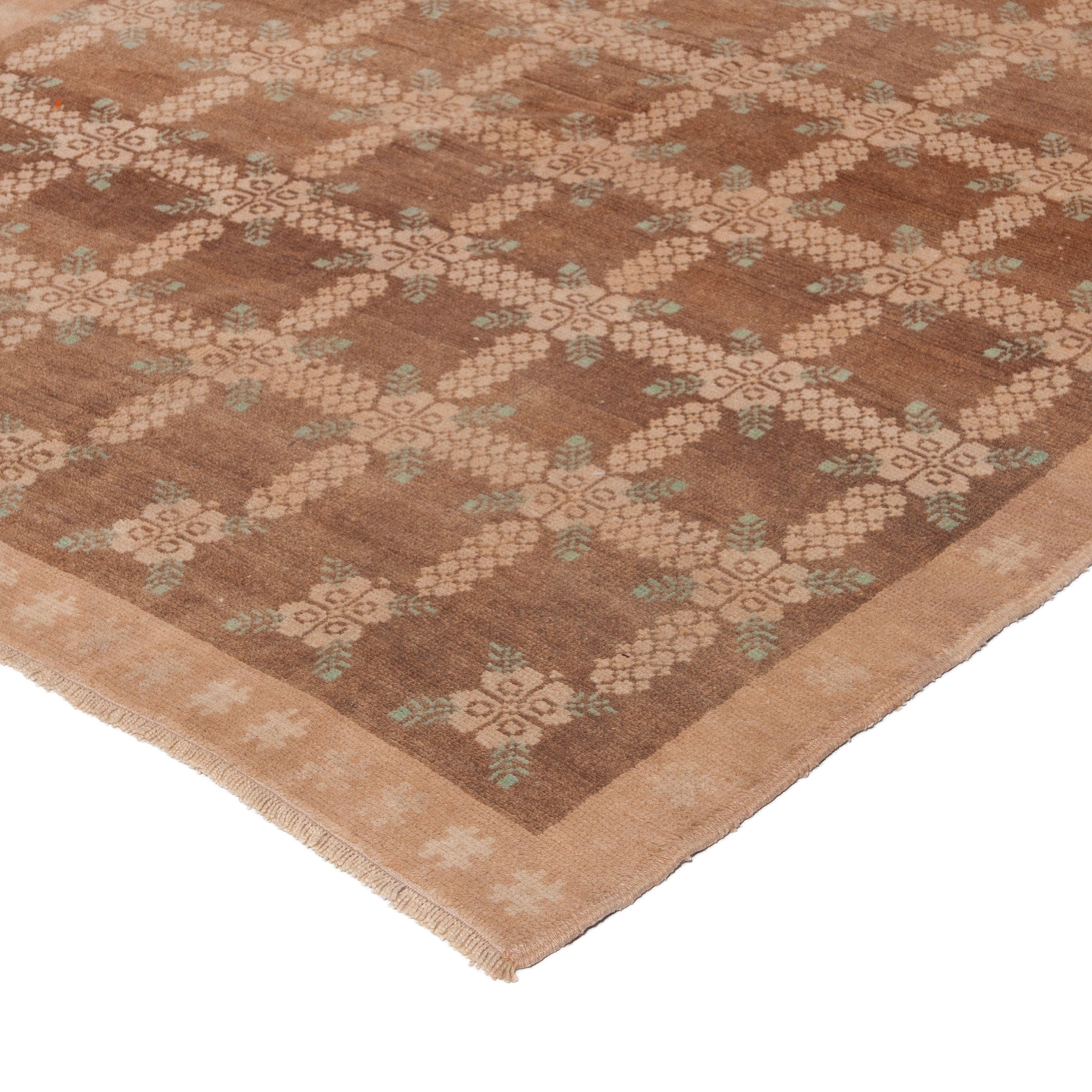 Beige Modern Wool Rug - 5' x 9'6"