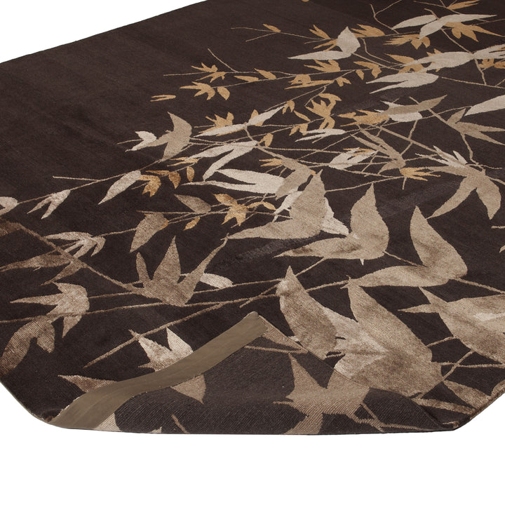 Brown Modern Wool Blend Rug - 8' x 9'11" Default Title