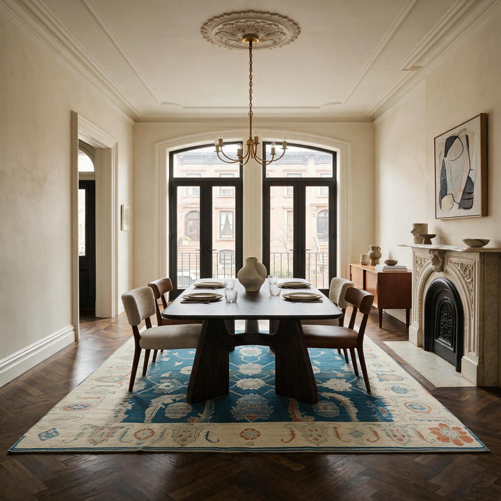 Blue Traditional Wool Rug - 12'4" x 18'