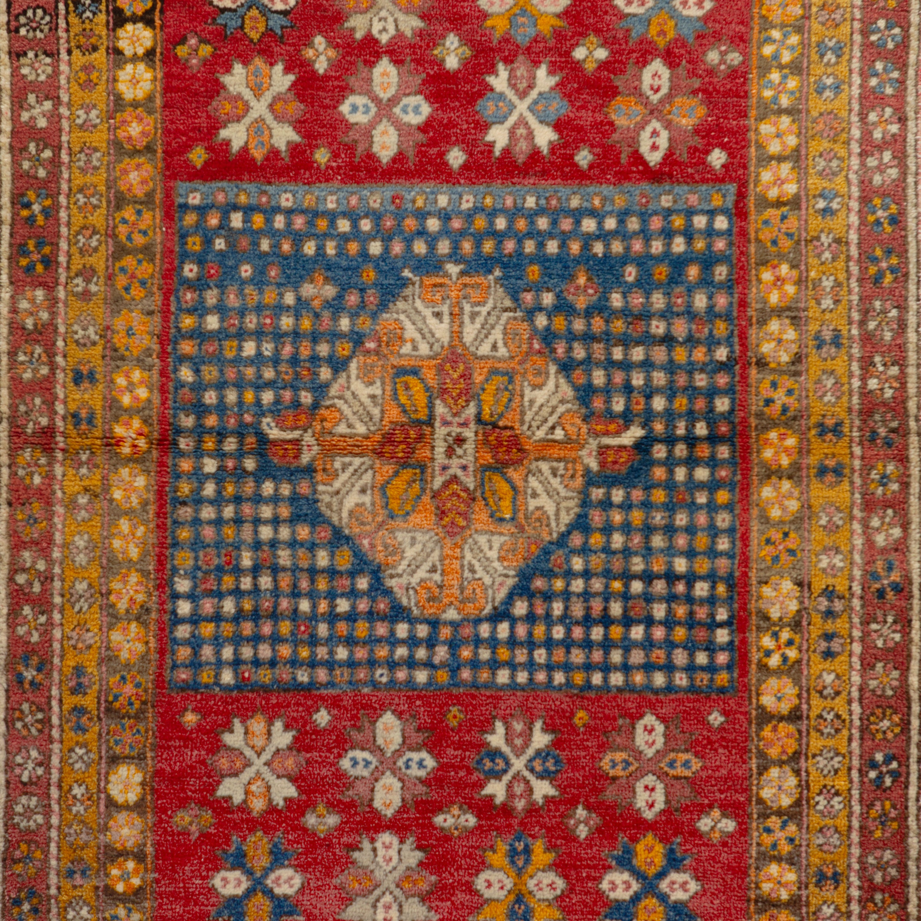 Red Antique Tekke Wool Rug - 3'4" x 4'