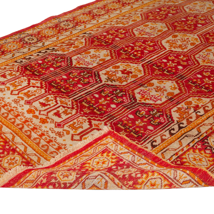Orange Vintage Traditional Wool Rug - 5'2" x 12'