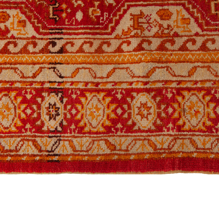 Orange Vintage Traditional Wool Rug - 5'2" x 12'