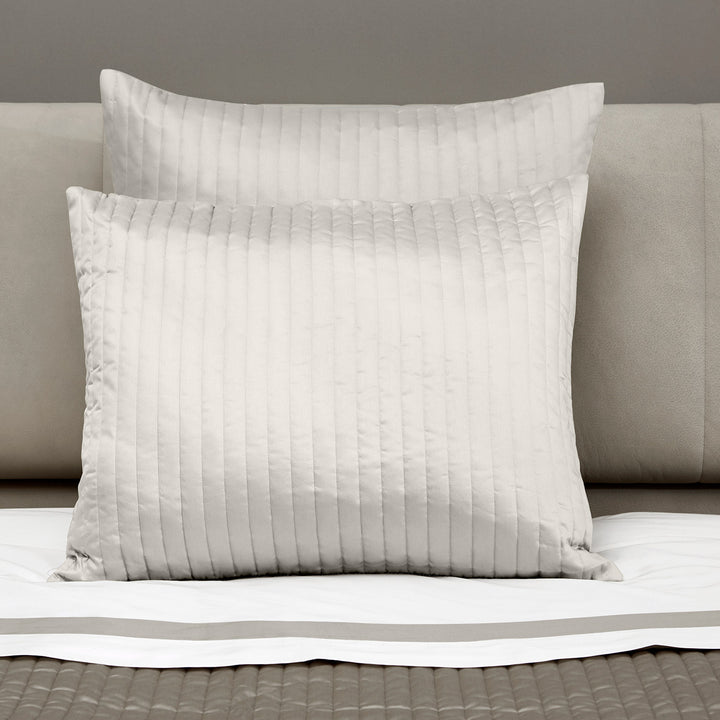 Siena Quilted Coverlet & Shams Pillow Shams / Standard / Pearl