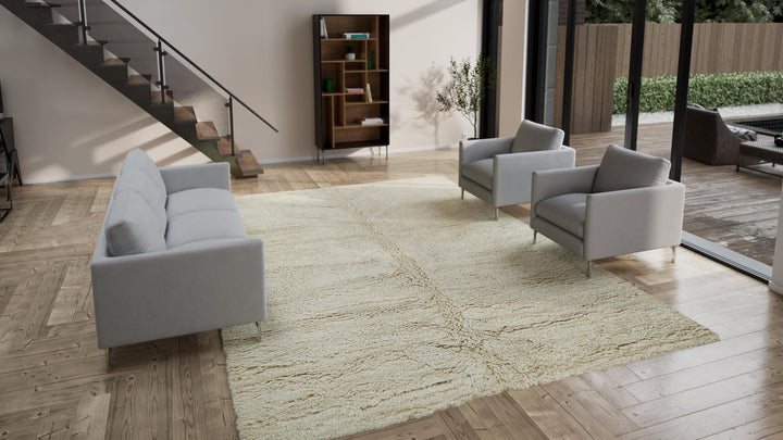White Textured Wool Rug - 10' x 14'