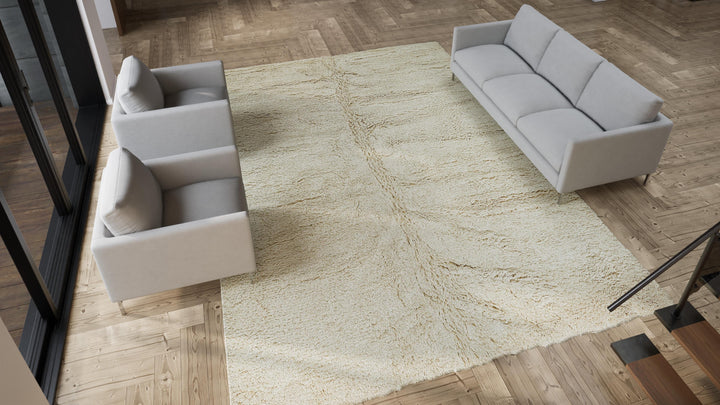White Textured Wool Rug - 10' x 14'