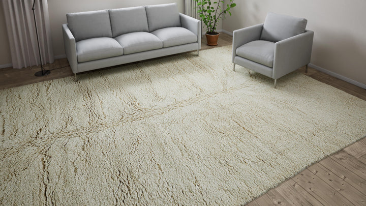 White Textured Wool Rug - 10' x 14'