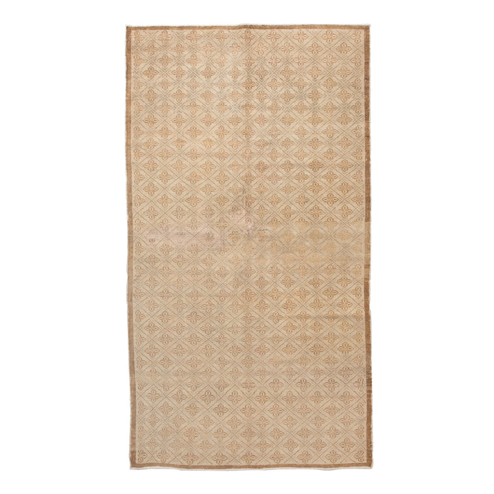 Beige Vintage Traditional Wool Rug - 4'7" x 8'6" Default Title