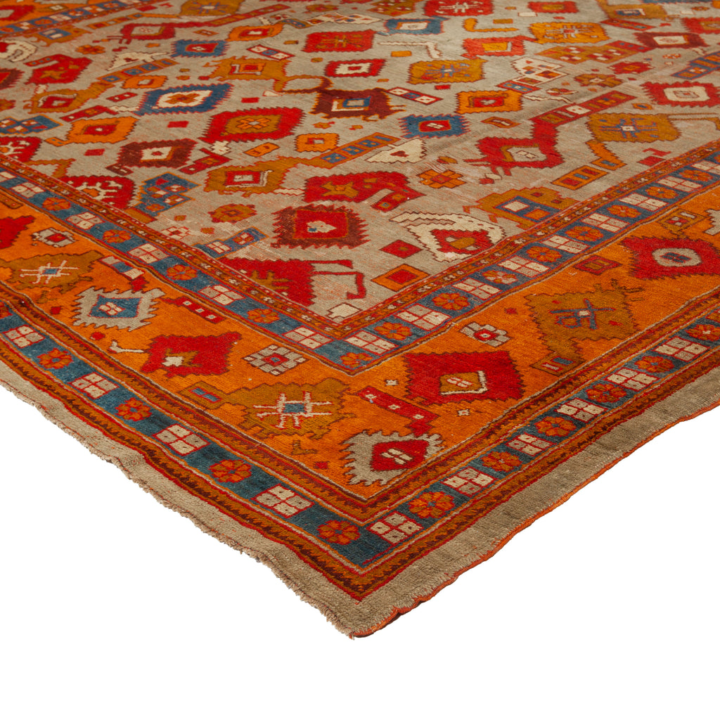 Orange Vintage Traditional Wool Rug - 11'10" x 13'3"